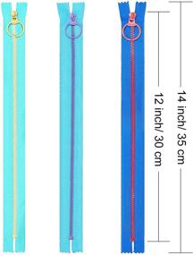 img 2 attached to Colorful Quoit Zipper Set for Tailor Sewing Crafts: TecUnite 20 Pieces of 12-Inch Plastic Resin Zippers with Lifting Rings - Ideal for Bags & Garments