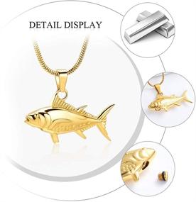 img 2 attached to 🎣 Personalized Cremation Fish Hook Necklace – Memorial Keepsake Jewelry for Men and Women with Ashes – Ideal Pendant for Pets and Humans