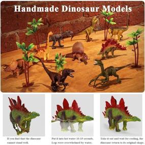 img 1 attached to 🦖 TEMI Realistic Triceratops Velociraptor - Educational Toy