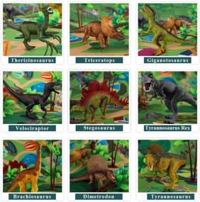 img 3 attached to 🦖 TEMI Realistic Triceratops Velociraptor - Educational Toy