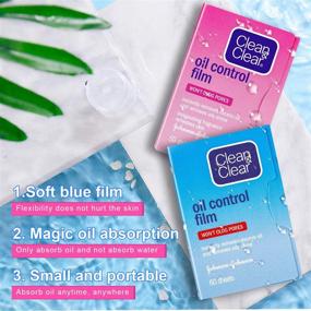 img 3 attached to 📦 Beauty Kate Oil Absorbing Blotting Paper - Same Series as Clean &amp; Clear Oil Absorbing Facial Sheets, 60 Blue + 50 Pink Sheets