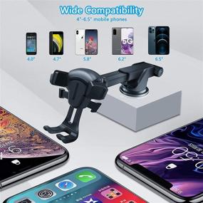 img 1 attached to 📱 BOLWEO Phone Car Holder: Versatile and Durable Dashboard, Air Vent, and Windshield Mount for iPhone 11 12 Pro XS Max XR X 8 7 6, Samsung, LG, Nexus, and Nokia (Black)