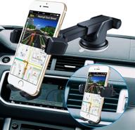 📱 bolweo phone car holder: versatile and durable dashboard, air vent, and windshield mount for iphone 11 12 pro xs max xr x 8 7 6, samsung, lg, nexus, and nokia (black) logo