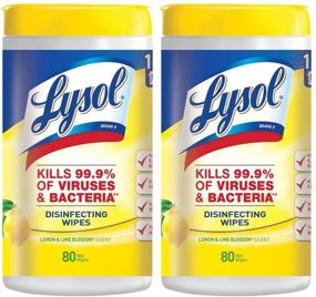 img 4 attached to Lysol Disinfectant Wipes: Multi-Surface Antibacterial Cleaning - Lemon and Lime Blossom - 160 Count (Pack of 2)