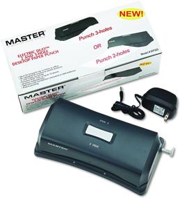 img 2 attached to 🔌 Martin Yale EP323 Master Electric Duo 2 or 3 Hole Punch - High Capacity: Punches Up To 15 Sheets of 20 lb Bond Paper, Includes Large Paper Chip Pan
