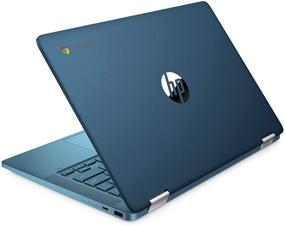 img 1 attached to 💻 Laptop HP X360 14a Chromebook 14" HD Touchscreen: Entertaining from Any Angle, Intel Celeron, 4GB DDR4, 64GB eMMC, WiFi, Webcam, Stereo Speakers, Bluetooth 4.2 - Chrome Blue Metallic (Renewed)