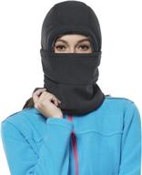 achiou winter balaclava fleece hood ski mask: cozy thermal face cover hat cap scarf for women & kids in cold weather logo