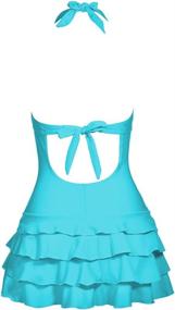 img 2 attached to 👙 COCOPEAR Women's Cover Up One Piece Swimsuit: V-Neck Push Up with Skirted Swimdress (FBA)