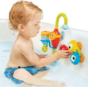 img 1 attached to 🛁 Yookidoo игрушки для младенцев 1-3 - Умывальник Spin and Sort Spout Pro с 3 стопками чашек, шлангом и краном, крутящимися присосками для веселого времяпрепровождения в ванне с детьми.