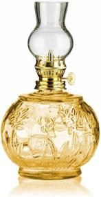 img 1 attached to 🕯️ The Dreidel Company Decorative Lamplight Chamber Glass Oil Lamp, Indoor Decor Lighting with Kerosene or Paraffin Oils, 17oz (Amber)