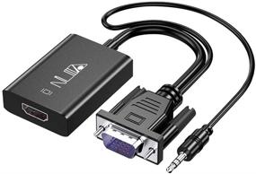 img 4 attached to 🔌 Адаптер HDMI Female to VGA - совместим с компьютером, ноутбуком, монитором и проектором - черный (DP to VGA) (Е)