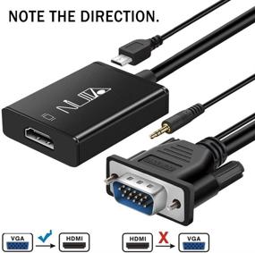 img 2 attached to 🔌 Адаптер HDMI Female to VGA - совместим с компьютером, ноутбуком, монитором и проектором - черный (DP to VGA) (Е)