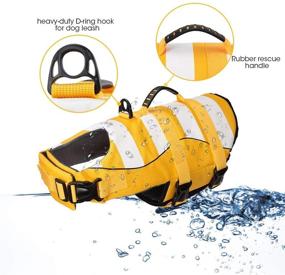 img 1 attached to 🐶 Stay Afloat with the Mklhgty Dog Life Jacket: A Reliable Ripstop Safety Life Vest for Dogs with Superior Buoyancy, Rescue Handle, and Adjustable Sizes