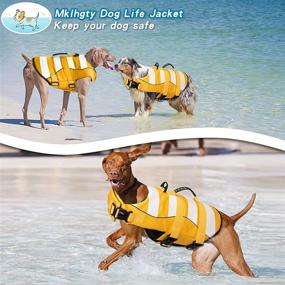 img 2 attached to 🐶 Stay Afloat with the Mklhgty Dog Life Jacket: A Reliable Ripstop Safety Life Vest for Dogs with Superior Buoyancy, Rescue Handle, and Adjustable Sizes