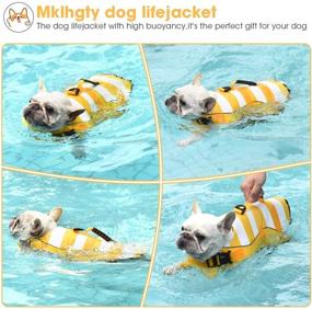 img 3 attached to 🐶 Stay Afloat with the Mklhgty Dog Life Jacket: A Reliable Ripstop Safety Life Vest for Dogs with Superior Buoyancy, Rescue Handle, and Adjustable Sizes
