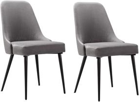 img 4 attached to 🪑 Ball & Cast Kitchen Dining Chair Set: Elegant Grey Micro Suede Chairs for Your Dining Space (Set of 2)