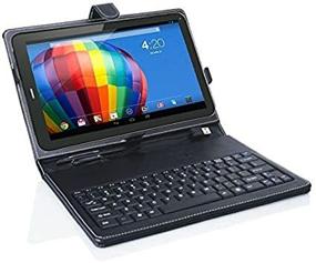 img 1 attached to 📱 Universal 7.0" Tablet Case with Full Keyboard - Black PU Leather for indigi Tablet Phablet - Universal Compatibility for All 7in Tablet PC Phablet