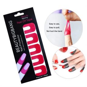 img 2 attached to 💅 Protective Nail Polish Shields - 100 Disposable Peel Off Stickers for Nail Art, Stamping & Manicures - BeautyBigBang