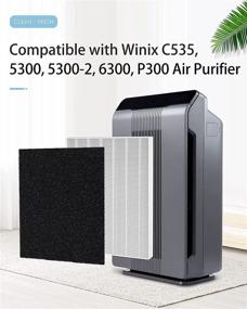 img 3 attached to 🌬️ Fil-fresh 2-Pack 115115 Filter A - Compatible with Winix C535, 5300, 6300, 5300-2, P300 Air Purifier - Includes 8 Carbon Filters