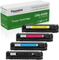 plavetink compatible toner cartridges (4-pack) for canon 055 055h printer | canon color imageclass mf740 mf741cdw mf743cdw mf745cdw mf746cdw lbp664cdw (black cyan magenta yellow) logo