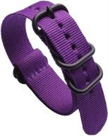 nylon watch replacement wristband purple logo