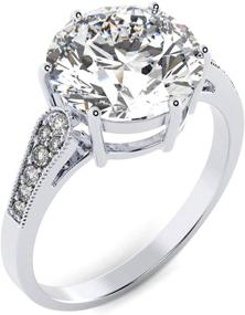 img 4 attached to 💍 Ювелирные изделия San Moissanite для женщин: Обручальное кольцо для ослепительного опыта