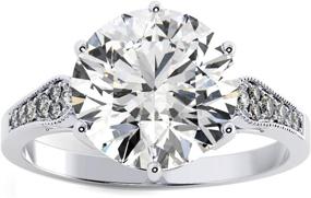 img 3 attached to 💍 Ювелирные изделия San Moissanite для женщин: Обручальное кольцо для ослепительного опыта