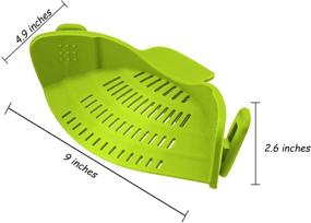 img 3 attached to 🍝 2 PACK Silicone Clip on Strainers for Pots and Pans - Heat Resistant Colander Kitchen Gadgets for Hands-Free Draining of Pasta, Spaghetti, Ground Beef - Fits All Pots and Bowls