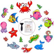 🛀 secopad non slip bathtub stickers: 18 pcs sea adhesive kids anti slip decal threads for shower and bath tub - plus premium scraper! logo