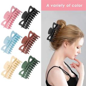 img 2 attached to 🦋 Gootty Large Butterfly Hair Clips for Thick Hair - 6 PCS Strong Hold Hair Claw Clips for Women & Girls - Styling Accessories - 4.7 Inch