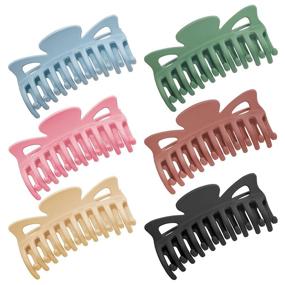 img 4 attached to 🦋 Gootty Large Butterfly Hair Clips for Thick Hair - 6 PCS Strong Hold Hair Claw Clips for Women & Girls - Styling Accessories - 4.7 Inch