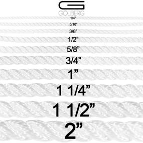 img 1 attached to 🧵 Golberg 1/2 Inch White Twisted Polyester Rope - Low Stretch, High Strength - Moisture, UV, Rot, Oil and Chemical Resistant - Ideal for Rigging, Winch, String Line, Truck Rope, and Crafts - 25 Feet Length