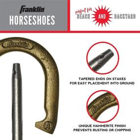 img 2 attached to 🔴 Official Size and Weight Franklin Sports Horseshoe Set - Durable Steel Horseshoes and Stakes - Ideal for Yard and Beach - Recreational Fun