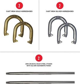 img 3 attached to 🔴 Official Size and Weight Franklin Sports Horseshoe Set - Durable Steel Horseshoes and Stakes - Ideal for Yard and Beach - Recreational Fun