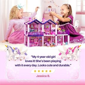img 3 attached to 🏰 Princess Dollhouse with Unicorn and Dog Dolls