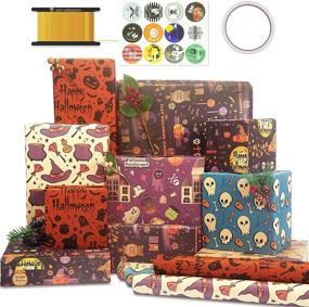 img 4 attached to Larcenciel Halloween Wrapping Stickers 27 5X19 6Inch