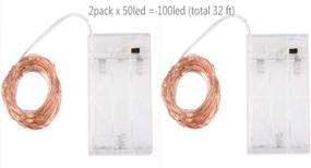 img 1 attached to 2 Pack Total 100LED 32ft String Lights Battery Operated with Copper Wire - Perfect for Living Room Bedroom Garden Patio Indoor Outdoor Wedding Party Christmas Tree Birthday Decor - Powered by 3AA Batteries (Blue)