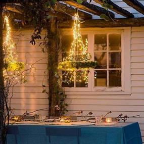 img 3 attached to 2 Pack Total 100LED 32ft String Lights Battery Operated with Copper Wire - Perfect for Living Room Bedroom Garden Patio Indoor Outdoor Wedding Party Christmas Tree Birthday Decor - Powered by 3AA Batteries (Blue)