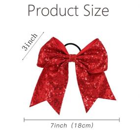 img 1 attached to 🎀 Блестящие бантики Oaoleer Cheer: 12 штук, крепление для хвоста лошади 7 дюймов для подростков девочек и спорта