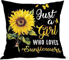 img 2 attached to 🌻 aportt Butterfly Sunflower Pillow Case: Vibrant Sunshine Mix - A Beautiful Decorative Throw Pillow Cover for Girls, Sisters, Wives, Daughters, and Girlfriends - Ideal Birthday Gift, 18X18 Inches