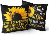 🌻 aportt butterfly sunflower pillow case: vibrant sunshine mix - a beautiful decorative throw pillow cover for girls, sisters, wives, daughters, and girlfriends - ideal birthday gift, 18x18 inches логотип