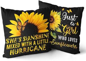 img 4 attached to 🌻 aportt Butterfly Sunflower Pillow Case: Vibrant Sunshine Mix - A Beautiful Decorative Throw Pillow Cover for Girls, Sisters, Wives, Daughters, and Girlfriends - Ideal Birthday Gift, 18X18 Inches