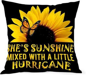 img 3 attached to 🌻 aportt Butterfly Sunflower Pillow Case: Vibrant Sunshine Mix - A Beautiful Decorative Throw Pillow Cover for Girls, Sisters, Wives, Daughters, and Girlfriends - Ideal Birthday Gift, 18X18 Inches