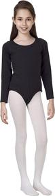 img 2 attached to 🤸 Organic Cotton Spandex Girls' Classic Long Sleeve Leotard for Gymnastics, Dance, and Ballet – CAOMP