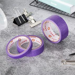 img 3 attached to Versatile & Removable Purple Craft Tape for DIY Labeling & Decoration - 3 Rolls, 0.5 Inch, 1 Inch, 1.5 Inch