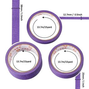 img 2 attached to Versatile & Removable Purple Craft Tape for DIY Labeling & Decoration - 3 Rolls, 0.5 Inch, 1 Inch, 1.5 Inch