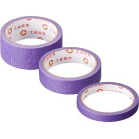 img 1 attached to Versatile & Removable Purple Craft Tape for DIY Labeling & Decoration - 3 Rolls, 0.5 Inch, 1 Inch, 1.5 Inch