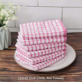 img 3 attached to Pack of 6 Pink Cotton Terry Small Kitchen Dish Cloths, Absorbent and Quick Drying Cleaning Dish Rags, 15 x 10.5 Inches