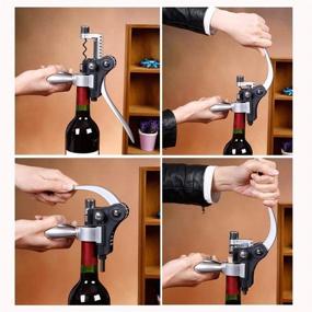 img 1 attached to Premium Bronze Wine Opener Corkscrew Kit with Foil Cutter and Extra Spiral - Professional Version