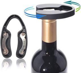img 3 attached to Premium Bronze Wine Opener Corkscrew Kit with Foil Cutter and Extra Spiral - Professional Version
